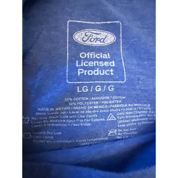 Ford Mustang Blue T-Shirt Large Official Licensed Product Cotton & Polyester - Picture 3 of 4
